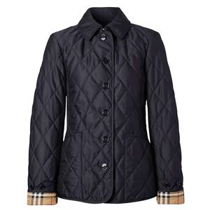 Women’s Burberry Quilted Field Jacket - Color Black, Size M